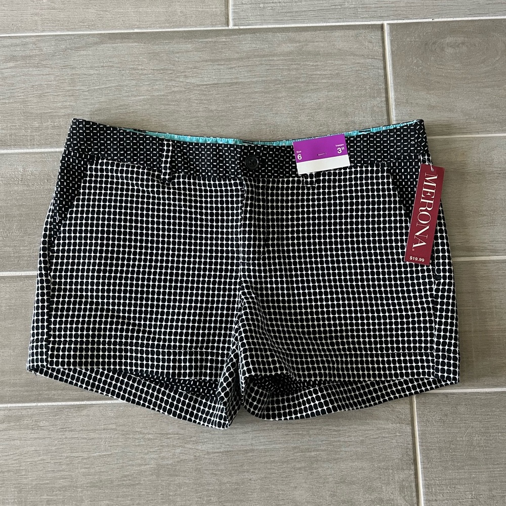 Merona Women's Black and White Checkered Shorts